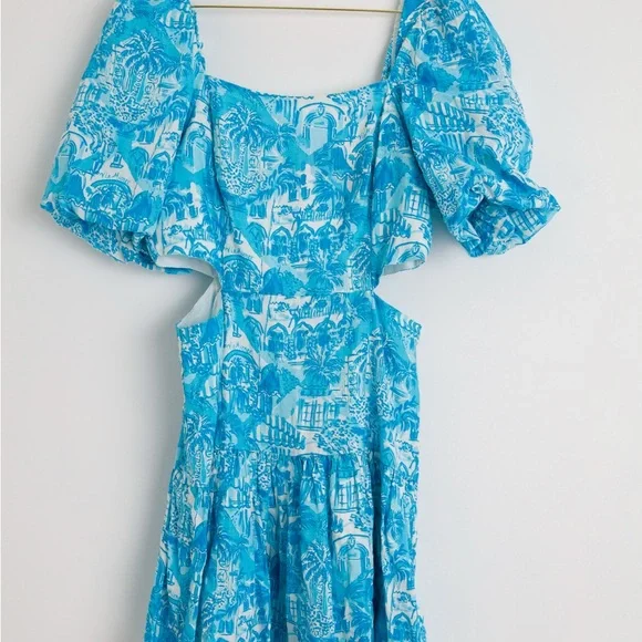 Lilly Pulitzer Kylanne Amalfi Blue Sunny State Of Mind Mini Dress - Picture 6 of 6